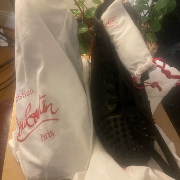 Christian Louboutin Black Spiked Sneakers - Picture 7 of 7